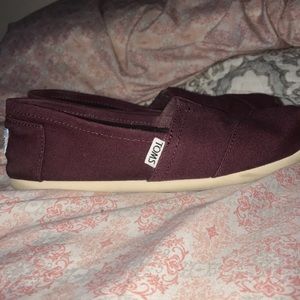 Burgundy Toms. Size 7